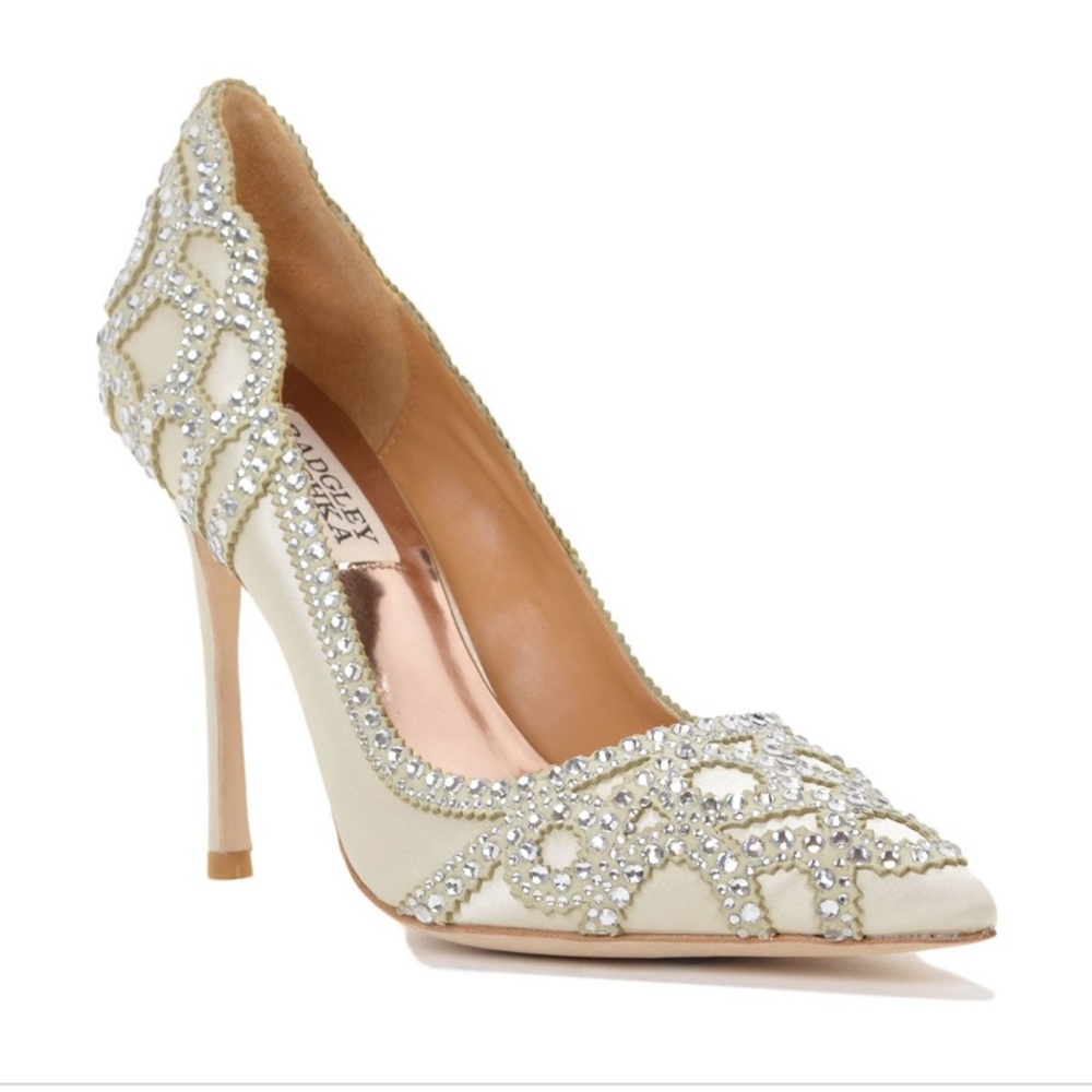 Badgley Mischka Gold Embellished Heels